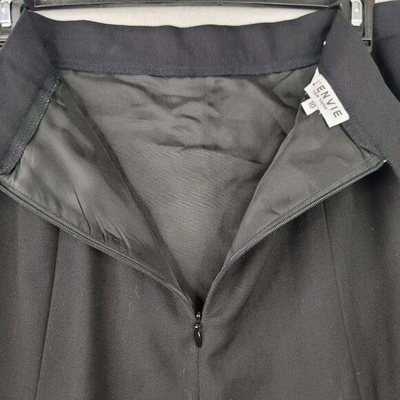 Jenvie Black Wool Blend A-Line Skirt 10 Classic Vintage Design Flared USA - Picture 5 of 8